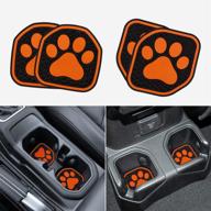 auovo auto cup holder inserts coaster fit for 2018-2022 wrangler jl jlu 2020-2022 gladiator accessories jt cup mat pad interior decoration(4 pcs kit)(orange) logo