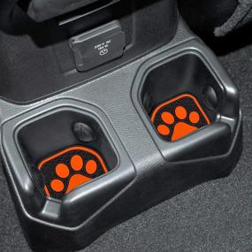 img 2 attached to Auovo Auto Cup Holder Inserts Coaster Fit For 2018-2022 Wrangler JL JLU 2020-2022 Gladiator Accessories JT Cup Mat Pad Interior Decoration(4 Pcs Kit)(Orange)