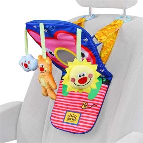 img 4 attached to ToyVelt Car Seat Toys for Infants - Kick and Play Fun Hanging Rear Carseat Toy Super Soft, Safe with Music - Enhance Your Baby's Driving Experience for Boys & Girls 1 Month and Up