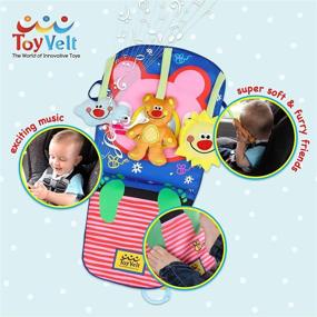 img 2 attached to ToyVelt Car Seat Toys for Infants - Kick and Play Fun Hanging Rear Carseat Toy Super Soft, Safe with Music - Enhance Your Baby's Driving Experience for Boys & Girls 1 Month and Up
