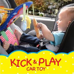 img 3 attached to ToyVelt Car Seat Toys for Infants - Kick and Play Fun Hanging Rear Carseat Toy Super Soft, Safe with Music - Enhance Your Baby's Driving Experience for Boys & Girls 1 Month and Up