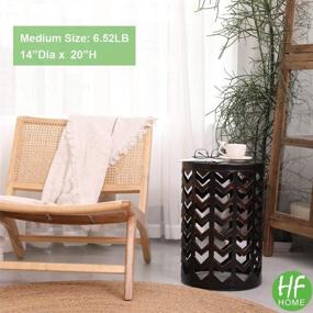 img 1 attached to 🔲 Set of 3 Modern Nesting Coffee End Tables- Multifunctional Metal Furniture Nightstands Decor Side Tables Plant Stand for Indoor/Outdoor Use, Black with Bronze Brush Finish (US Shipping)