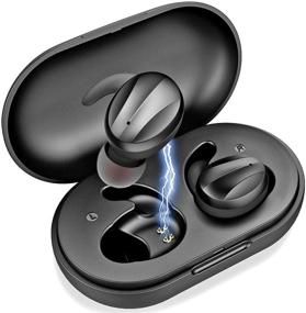 img 4 attached to 🎧 Alpatronix HX500 Wireless Earbuds - Waterproof Bluetooth Headphones with TWS Technology, Qi Charging Case, Mic and Black