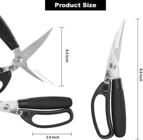 img 1 attached to 🔪 Heavy Duty Kitchen Shears & Scissors - All Purpose Poultry Shears for Food, Chicken, Meat, and Cooking with Spring-loaded Handle