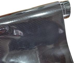 img 2 attached to 🎨 Enhanced 6D Carbon Fiber Vinyl Wrap Sticker Roll - High Gloss Black, Self Adhesive Film, With Air Bubble Release (1ft x 10ft)