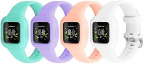 img 4 attached to Vanet 4 Pack Compatible With Garmin Vivofit Jr 3 Bands For Kids Wearable Technology