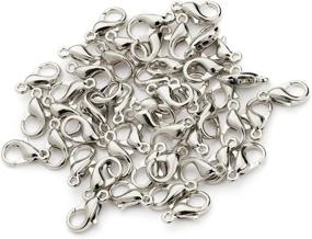 img 1 attached to 🦞 Premium Silver Plated Lobster Clasps: 200 Pack (12x6) - Ideal for Jewelry Making & Crafts