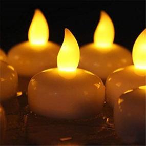 img 3 attached to 🕯️ 36-Pack Waterproof Flameless Floating Tealight Candles by SHYMERY - Warm Yellow LED Flickering Battery Tea Lights for Water, Centerpieces, Weddings, Parties, Pools & SPAs