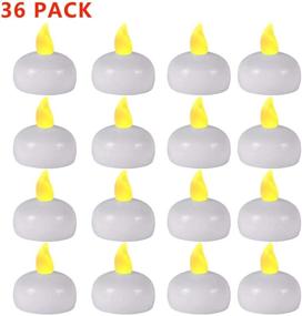 img 2 attached to 🕯️ 36-Pack Waterproof Flameless Floating Tealight Candles by SHYMERY - Warm Yellow LED Flickering Battery Tea Lights for Water, Centerpieces, Weddings, Parties, Pools & SPAs