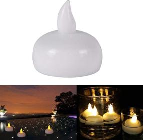 img 1 attached to 🕯️ 36-Pack Waterproof Flameless Floating Tealight Candles by SHYMERY - Warm Yellow LED Flickering Battery Tea Lights for Water, Centerpieces, Weddings, Parties, Pools & SPAs