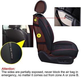 img 3 attached to 🚗 Premium 09-DSJ Car Seat Covers with Side Air Bag Compatibility & Waterproof Faux Leather - Perfect Fit for SUVs, Trucks, Sedans (DSJ-Black & Red)