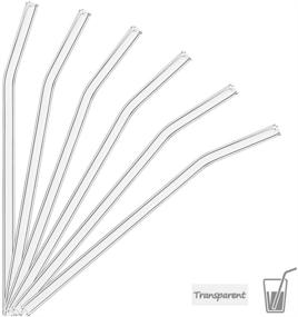 img 3 attached to 🌱 Eco-Friendly Reusable Bent Glass Drinking Straws, Set of 6 with 2 Cleaning Brushes | Shatter Resistant, BPA Free, Non-Toxic | Transparent 8'' x 10mm