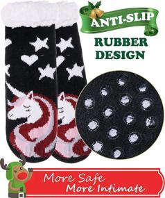 img 1 attached to Warm and Cozy Slipper Fleece Winter Christmas Stockings for Boys with Clothing, Socks & Hosiery