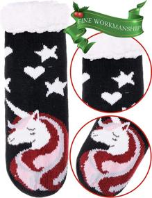 img 2 attached to Warm and Cozy Slipper Fleece Winter Christmas Stockings for Boys with Clothing, Socks & Hosiery