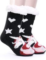 warm and cozy slipper fleece winter christmas stockings for boys with clothing, socks & hosiery logo