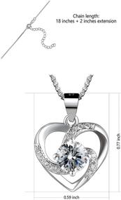 img 3 attached to 💖 Nowonchic 925 Sterling Silver Love Heart Necklace: Exquisite Jewelry for Women and Girls (18” + 2” inch)