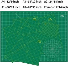 img 3 attached to 🔪 ArtAt Self Healing Cutting Mat: 18″x 24″ Green Double Sided, Non-Slip 5 Layers PVC Durable A2 Sewing Craft Mat for Rotary Cutter - Quilting, Scrapbooking, Art & Craft Projects