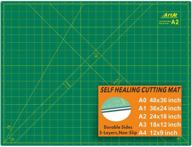 🔪 artat self healing cutting mat: 18″x 24″ green double sided, non-slip 5 layers pvc durable a2 sewing craft mat for rotary cutter - quilting, scrapbooking, art & craft projects logo