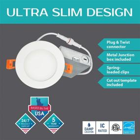 img 3 attached to 💡 Ultra Thin Dimmable Recessed Junction Electrical Fixture by LUXTER for Industrial Use