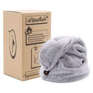 🚿 hair drying turban - luxurious anti-frizz hair towel wrap for rapid-dry; ultra soft, quick drying, absorbent charcoal fiber with coconut shell button logo