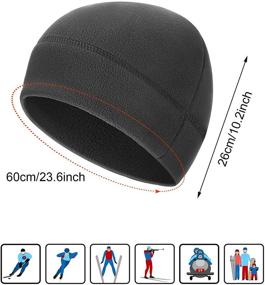 img 2 attached to 🧣 Ultimate Winter Warmth: 4-Piece Soft Polar Fleece Beanie Hat for Men and Women - Windproof & Outdoor Cap