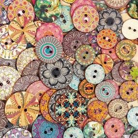 img 4 attached to 🔘 Juvale Wood Buttons for Crafts: 450 Pack, 2 Hole - Quality Craft Buttons for Creativity