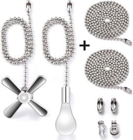 img 4 attached to 🎄 Beaded Ball Fan Pull Chain Set with Extended Length, Christmas Edition: Connectors, Pull Loop, and 35.4 inches Extension Included!