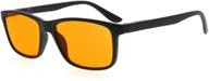 👓 eyekepper computer reading glasses with blue light shield - 97% blue light filter - high definition lens - dark orange tinted lens (matte black) logo