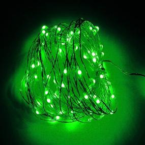 img 2 attached to 🌟 Enchanting Twinkle Star 33FT 100 LED Silver Wire String Lights: Battery Operated Festive Fairy Lights for St. Patrick's Day, Christmas, Weddings, and Home Décor in Green