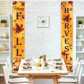 img 3 attached to 🍁 Orange Happy Fall Y'all: Vibrant Fall Harvest Porch Sign for Thanksgiving Decor, Autumn Door Sign with Pumpkin & Maple Leaf - Perfect for Fall Party, Garden Yard & Festive Ambiance