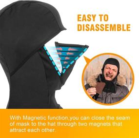 img 3 attached to ZERDOCEAN Cold Weather Balaclava Ski Mask | Winter Windproof Fleece Thermal Motorcycle Face Mask | Magnetic Design Neck Warmer - Black