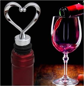 img 1 attached to 🍾 Real Vacuum Wine Bottle Stoppers: Preserve Your Wine with 4 Reusable Stoppers and Heart-Shaped Pourer- Ideal Gifts for Wine Lovers