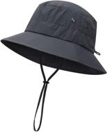 👒 boys girls wide brim bucket hat for added sun protection - boys' caps and accessories logo