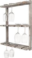 mygift distressed barnwood brown wall mounted 12 wine glass holder rack: stylishly showcase your stemware логотип