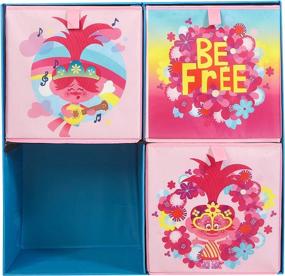 img 3 attached to Idea Nuova DreamWorks Trolls Pink Collapsible Soft Storage Cubby with 3 Cubes