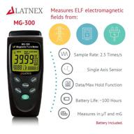 highly-effective latnex mg-300 lf magnetic field meter: accurate emf radiation measurement for high-power transmission lines, appliances, and electrical wires - ideal tool for emf home inspectios logo