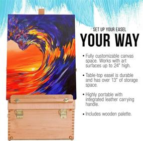 img 1 attached to Premium Beechwood Grand Cayman Extra Large 2 Drawer Adjustable Wood Table Sketchbox Easel and Portable 🎨 Artist Desktop Case - U.S. Art Supply - Ideal for Storing Art Paints, Markers, Sketches, and Drawing Supplies