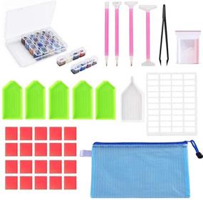 img 4 attached to 43 Pieces Diamond Painting Accessories - Art Tools with 28 Grids Storage 💎 Box for Adults & Kids Kits - Ideal for Full Drill 5D Diamond Painting Beginners