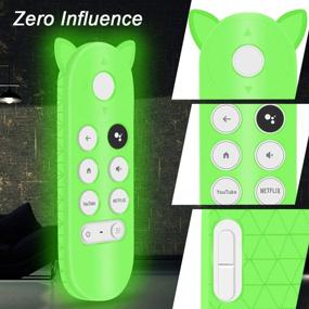 img 3 attached to 🐱 Google Chromecast Remote Control Silicone Case Holder - Full Protection, Cute Cat Shape, Shock Absorption Bumper, Google Voice Remote Back Covers Case Protector Sleeve - Glowgreen