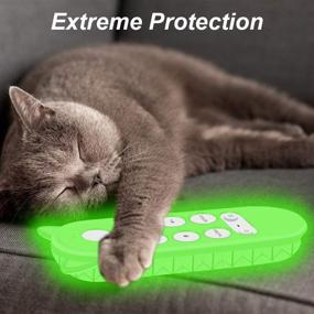 img 1 attached to 🐱 Google Chromecast Remote Control Silicone Case Holder - Full Protection, Cute Cat Shape, Shock Absorption Bumper, Google Voice Remote Back Covers Case Protector Sleeve - Glowgreen