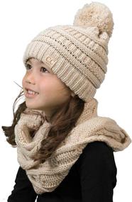 img 4 attached to Набор модных шарфиков для девочек - детские вязаные головные повязки и аксессуары