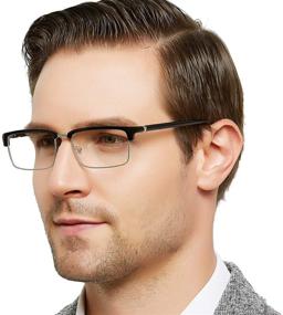 img 1 attached to 👓 OCCI CHIARI Men's Semi Rim Reading Glasses with Magnification Options: 0, 1.0, 1.25, 1.5, 2.0, 2.25, 2.5, 3.0, 3.5, 4.0, 5.0, 6.0