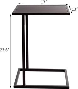 img 2 attached to 🌱 HollyHOME C Shaped Snack Small Space Side Table: Durable, Weatherproof, and Versatile for Indoor and Outdoor Use