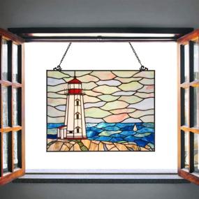 img 1 attached to Bieye Lighthouse Tiffany Stained Hangings