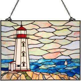 img 4 attached to Bieye Lighthouse Tiffany Stained Hangings
