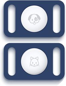 img 4 attached to DamonLight Airtag Dog Collar Holder - 2 Pack Anti-Lost Silicone Case for Air Tags, Perfect for Cats and Dogs in Blue Color