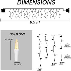 img 3 attached to 🎄 FUNPENY 8.5 FT Christmas Icicle Lights: UL Certified Fairy Lights for Indoor Outdoor Holiday Decor