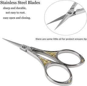 img 2 attached to 🌸 BIHRTC Stainless Steel European Vintage Floral Scissor: Ideal for Embroidery, Sewing, Craft, Artwork & Everyday Use