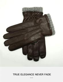 img 3 attached to 🧤 YISEVEN Sheepskin Non Touchscreen Classical Motorcycle Men's Accessories: Stylish and Functional Gear