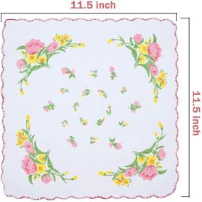 img 3 attached to Exquisite Pieces Vintage Floral Handkerchiefs Hankies: Timeless Elegance for Any Occasion